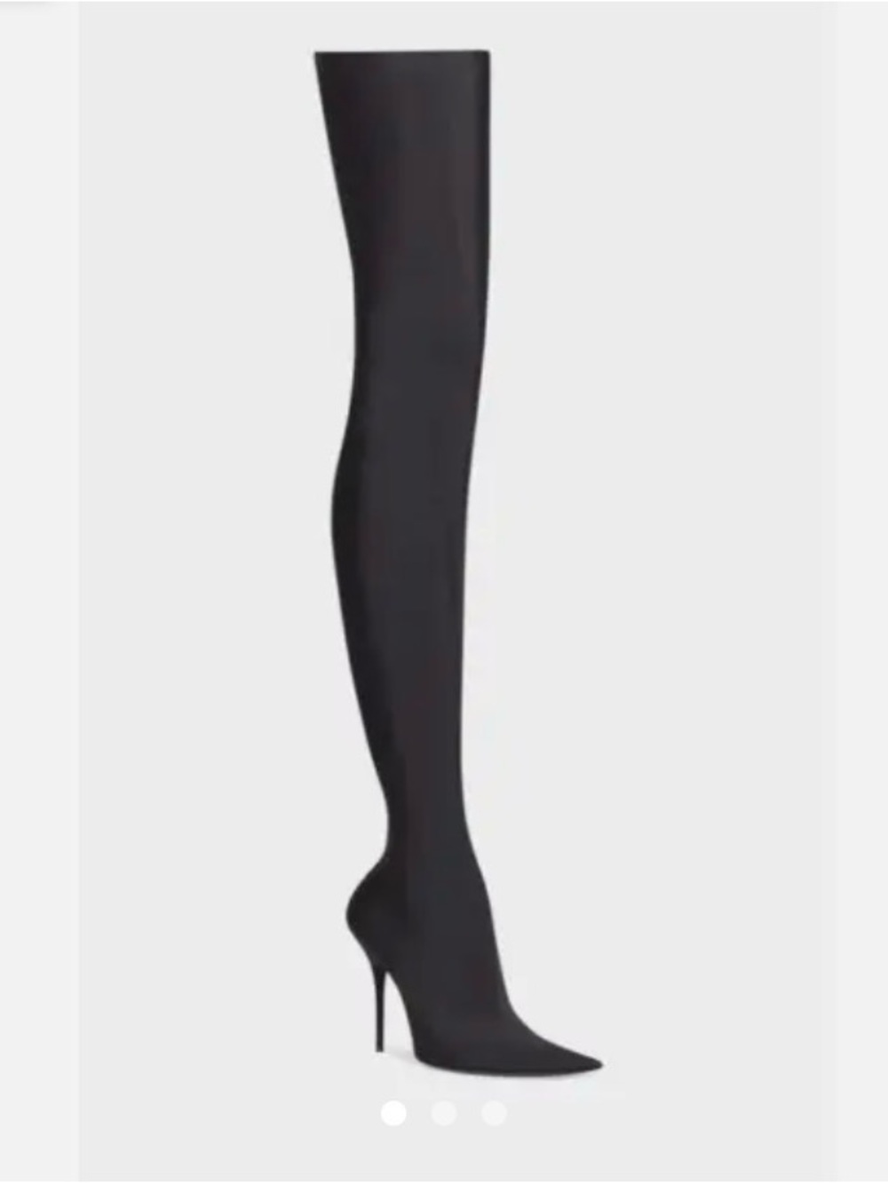 Balenciaga Black Stretch Over-The-Knee Pointed Stiletto Boots